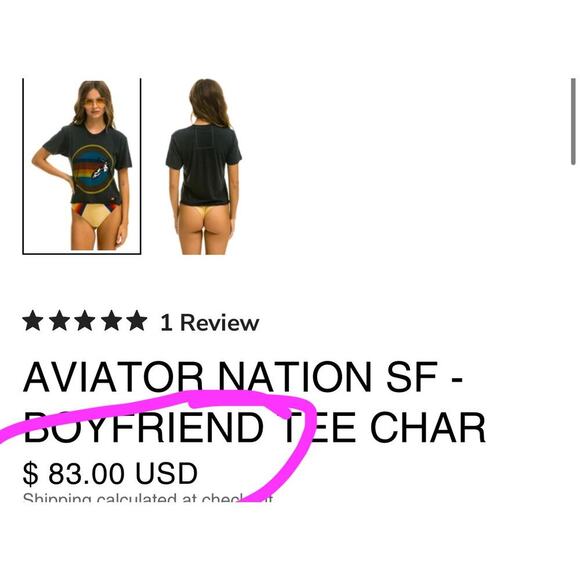 AVIATOR NATION Women’s Charcoal ASPEN CO  BOYFRIEND Crop Graphic TEE/T-Shirt - Picture 2 of 15